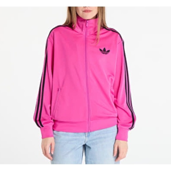 adidas Jackets & Blazers - Adidas Womens SMALL Track Jacket Pink Firebird TT JX7865 Lucid Pink Black NWT